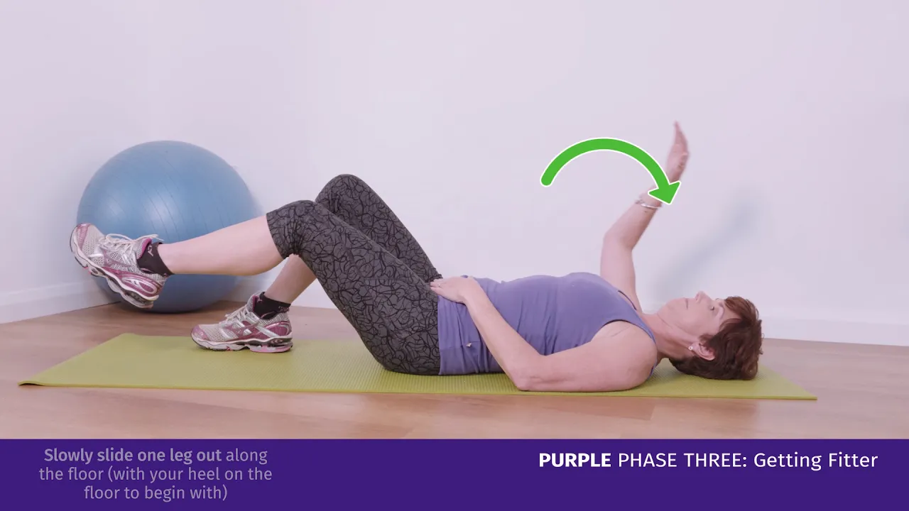 uma mulher fazendo um exercício no chão