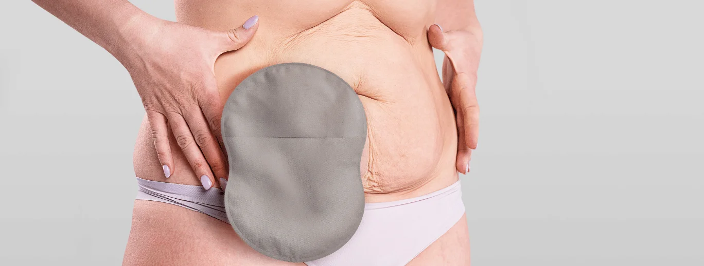 a woman's belly with a black garment